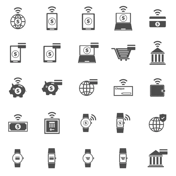 Fintech icons on white background — Stock Vector