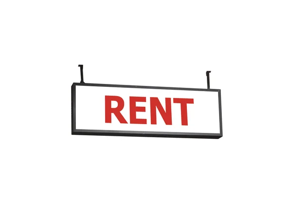 Rent signboard on white background — Stock Photo, Image