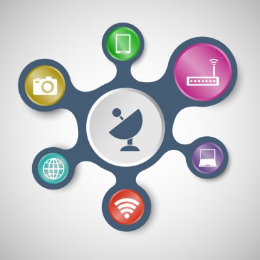 Yüksek teknoloji Infographic şablonları bağlı metaballs ile