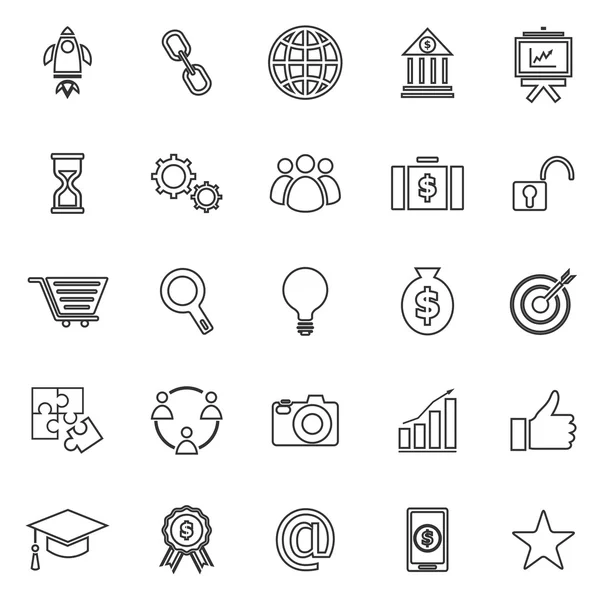 Iniciar iconos de línea en el fondo blanco.eps — Vector de stock