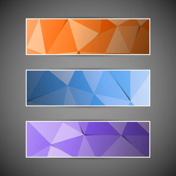 瓦楞抽象三角形多边形横幅设置 — 图库矢量图片