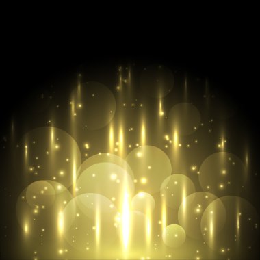 Soyut sarı ışık ve bokeh parlayan arka plan