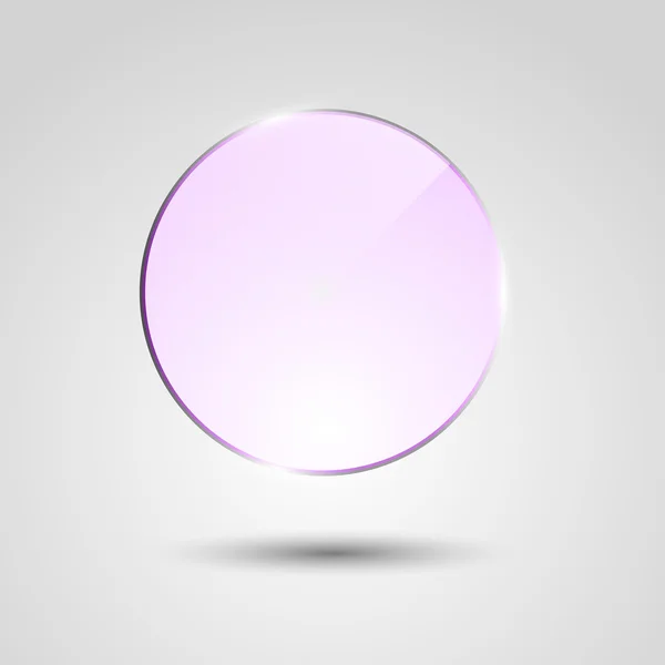 Violet genomskinligt glas cirkel banner — Stock vektor