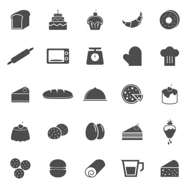 Beyaz arka plan üzerinde ekmek simgeler