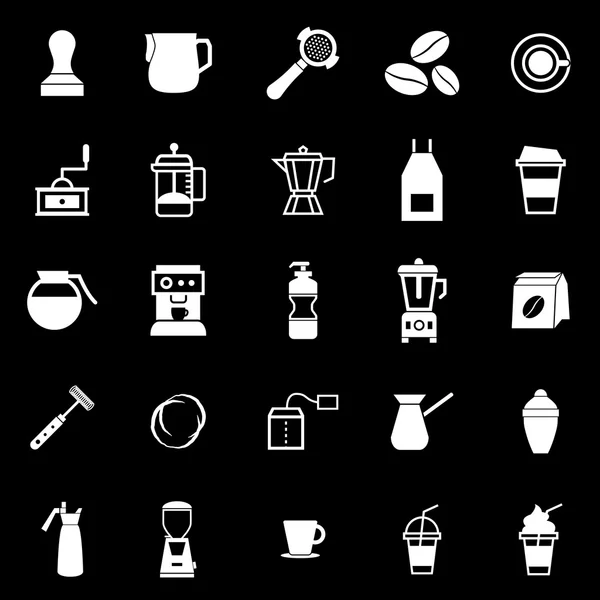 在黑色背景上的咖啡师图标 — 图库矢量图片