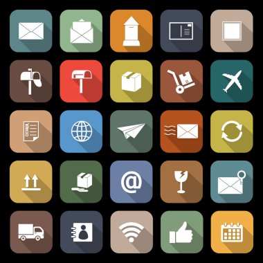 Yazı uzun gölge ile düz simgeler