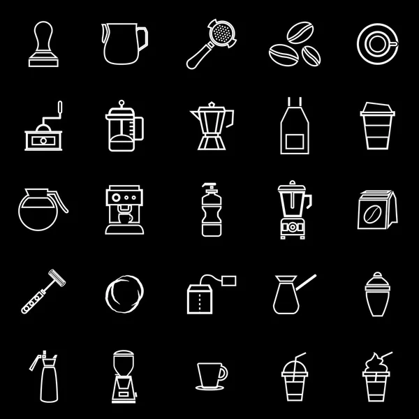 Icono de línea barista sobre fondo negro — Archivo Imágenes Vectoriales