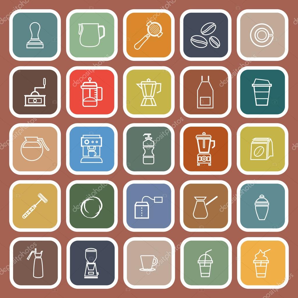 Barista line flat icon on brown background