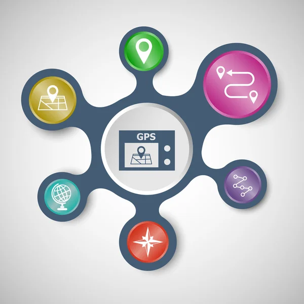 Navigatie infographic sjablonen met aangesloten metaballs — Stockvector