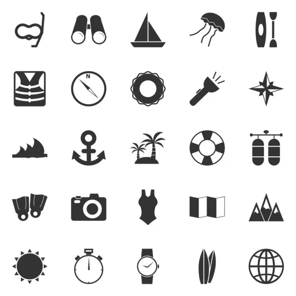 Iconos Buceo Sobre Fondo Blanco Vector Stock — Archivo Imágenes Vectoriales