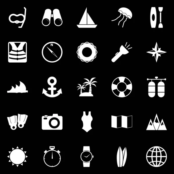 Diving Icons Black Background Stock Vector — Stock Vector