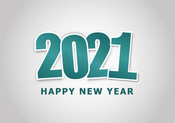 2021年新年快乐 有绿色主题股票矢量 — 图库矢量图片