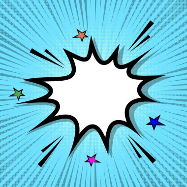 Açık mavi arkaplandaki Retro konuşma balonu, stok vektörü