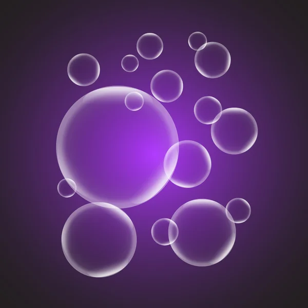 Abstracte achtergrond met violet glanzende bubble — Stockvector