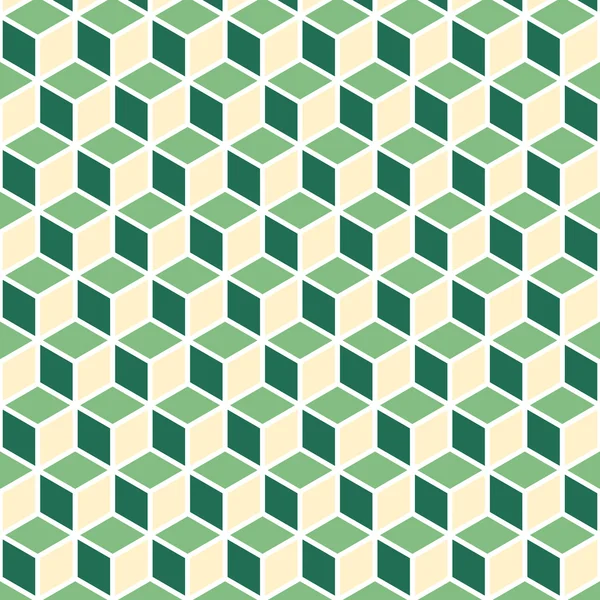 等尺性緑キューブ バック グラウンド パターンを抽象化します。 — ストックベクタ