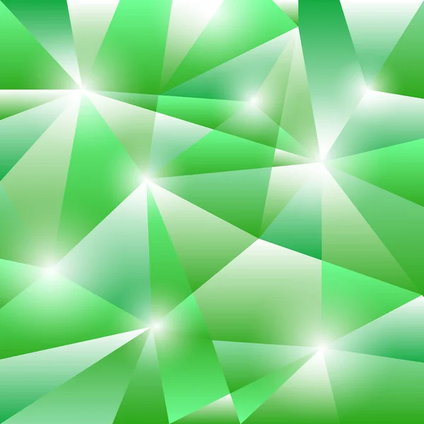 背景が緑の三角形の幾何学的なパターン — ストックベクタ