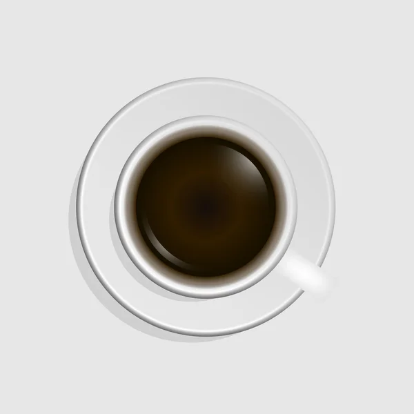 Vista superior de la taza de café — Vector de stock