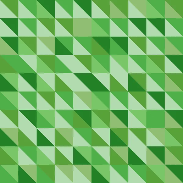 背景が緑色のレトロな三角形のパターン — ストックベクタ
