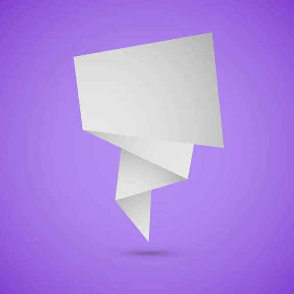 Origami abstracto fondo del discurso sobre fondo violeta — Vector de stock