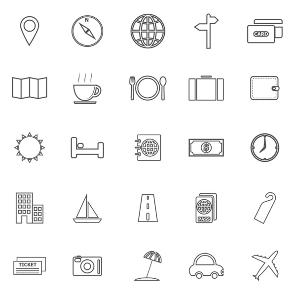 Satır simgeler beyaz arka plan üzerinde seyahat