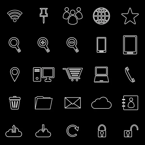 Iconos de línea de Internet sobre fondo blanco — Vector de stock