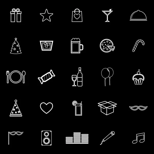 黒い背景にパーティ ライン アイコン — ストックベクタ
