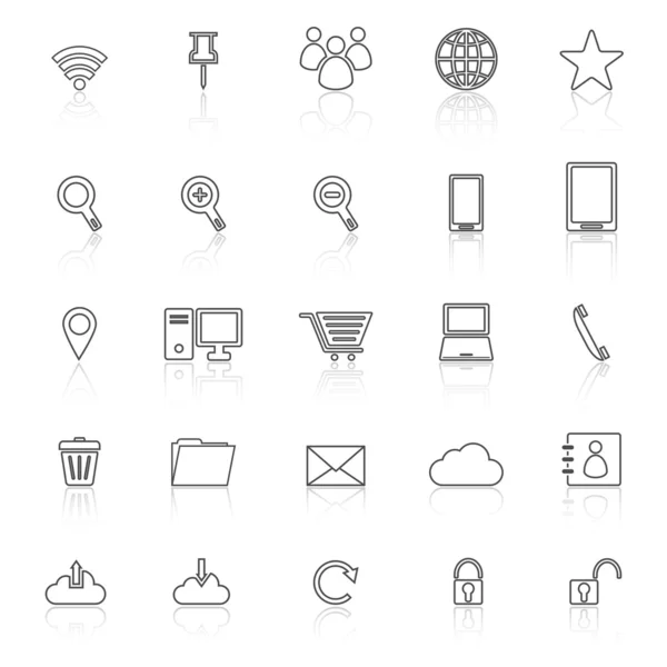 Internet line icons on white background — Stock Vector