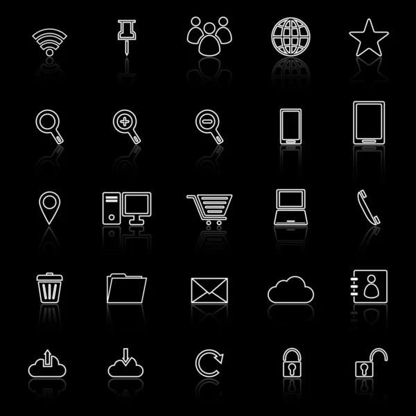 Iconos de línea de Internet sobre fondo blanco — Vector de stock