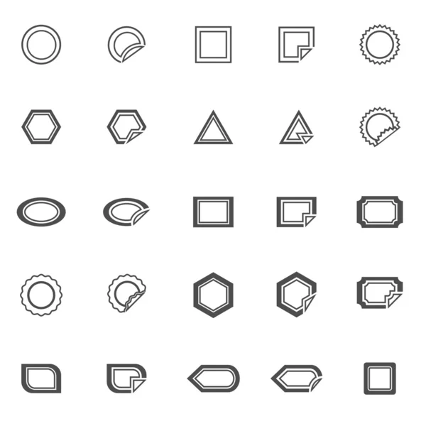 Iconos de línea de etiqueta sobre fondo blanco — Vector de stock