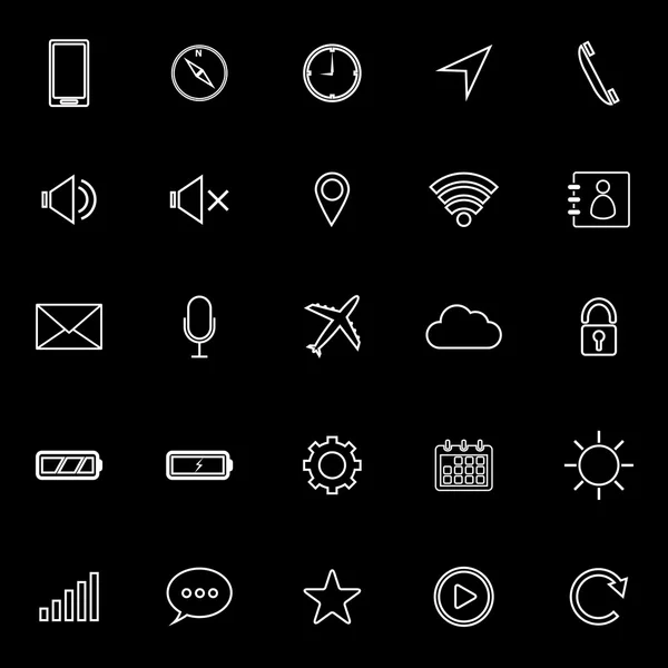 Iconos de línea de teléfono móvil sobre fondo blanco — Vector de stock