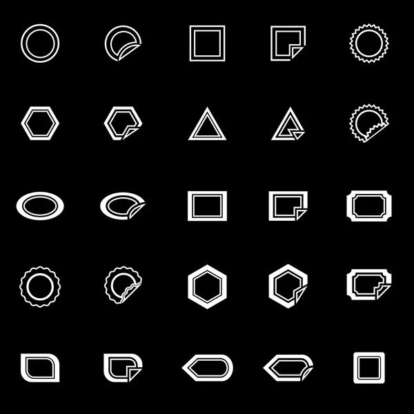 Label line icons on black background — Stock Vector