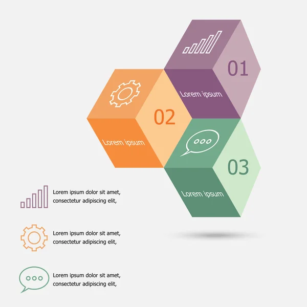 Návrh 3d box infographic šablony — Stockový vektor