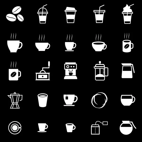 Icônes de café sur fond noir — Image vectorielle