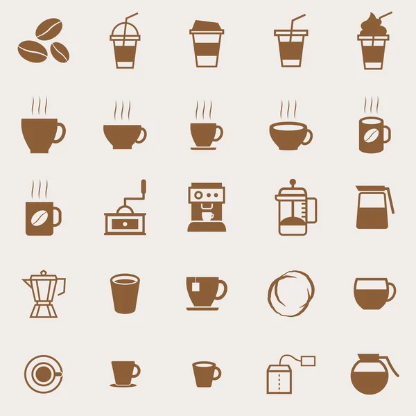 Coffee color icons on light background — Stock Vector