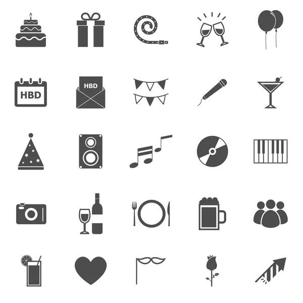 Birthday icons on white backgound — Stock Vector