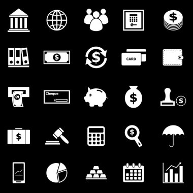 simgeler siyah arka plan üzerine bankacılık