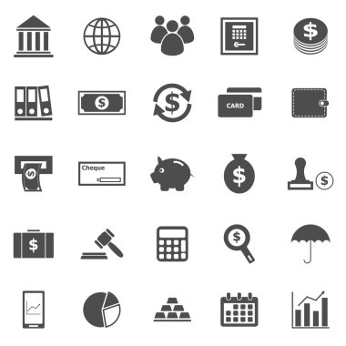 simgeler beyaz zemin üzerine bankacılık