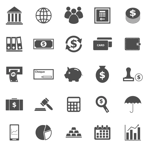 Bankovní ikony na bílém pozadí — Stockový vektor