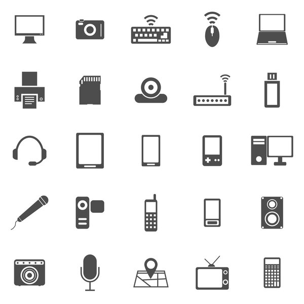 Gadget icons on white background