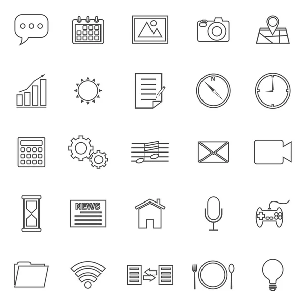 Iconos de línea de aplicación sobre fondo blanco — Vector de stock