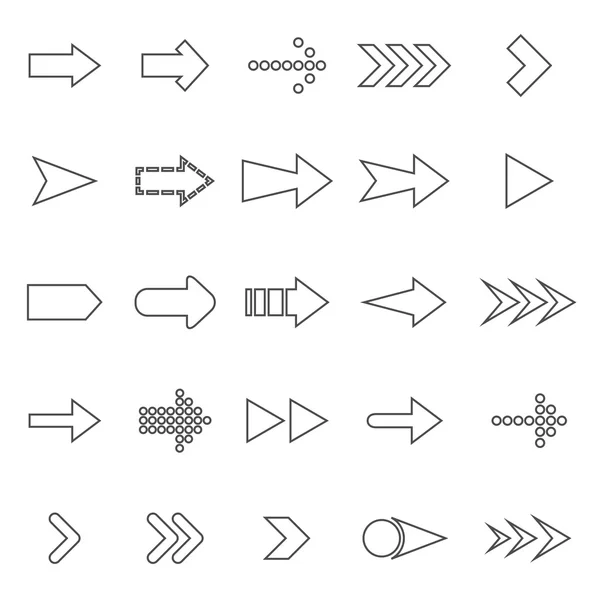 Arrow line icons on white background — Stock Vector