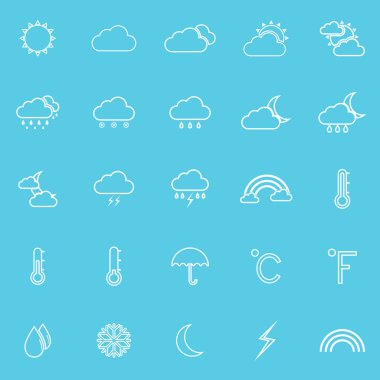 hava hattı simgeleri mavi zemin üzerine