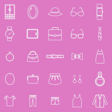 Dressing line icons on pink background