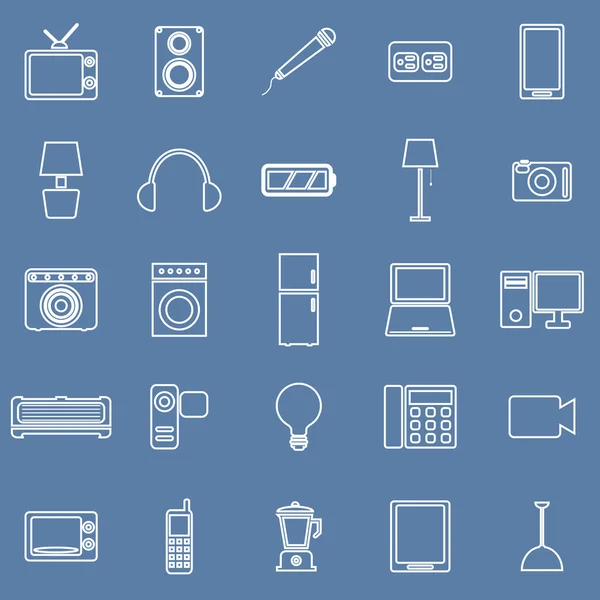 Electrical machine line icons on blue background — 图库矢量图片