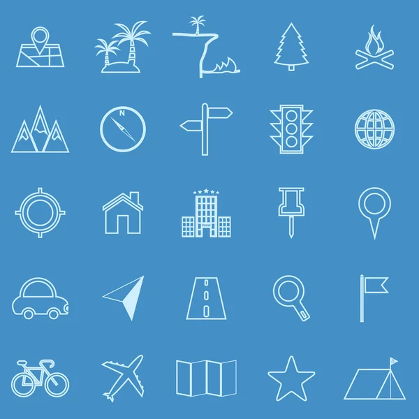 Ortszeilen-Symbole auf blauem Hintergrund — Stockvektor