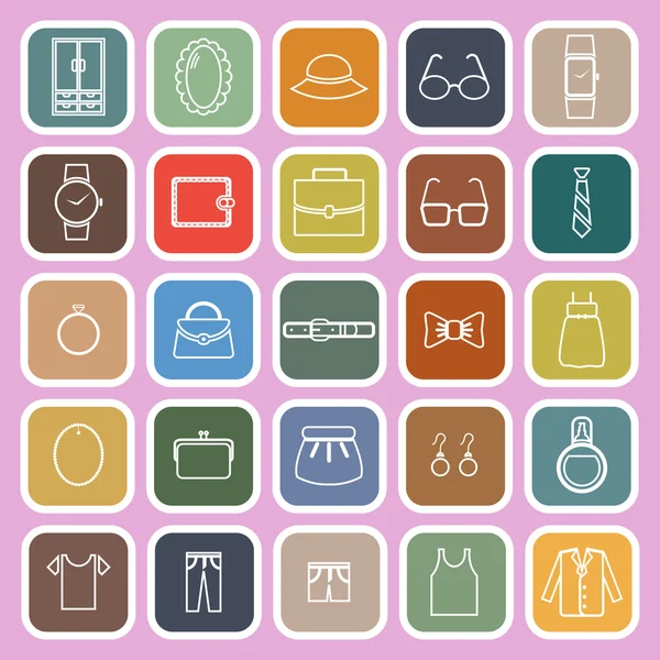 Vestidor de línea de iconos planos sobre fondo rosa — Vector de stock