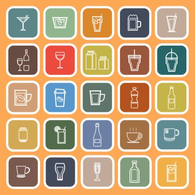 Çizgi düz simgeler turuncu zemin üzerine iç