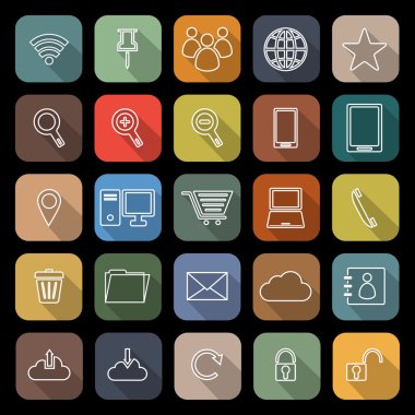 Internet hattı düz kutsal kişilerin resmi ile uzun gölge