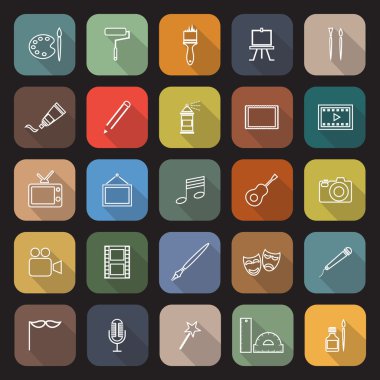 Sanat çizgi düz kutsal kişilerin resmi ile uzun gölge