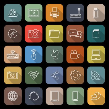 Yüksek teknoloji çizgi düz kutsal kişilerin resmi ile uzun gölge